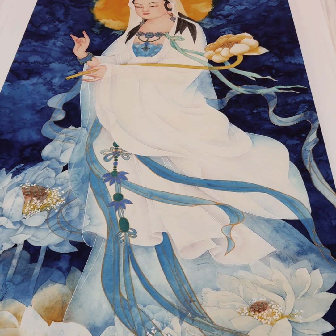 国画?****?彩铃老师敦煌观音菩萨