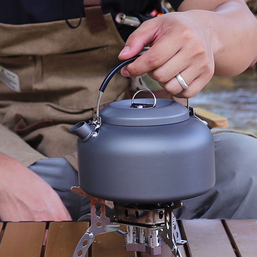 瑞秋户外烧水壶 1.4L家用泡茶壶 露营大号烧水壶便携野营铝壶0.8L