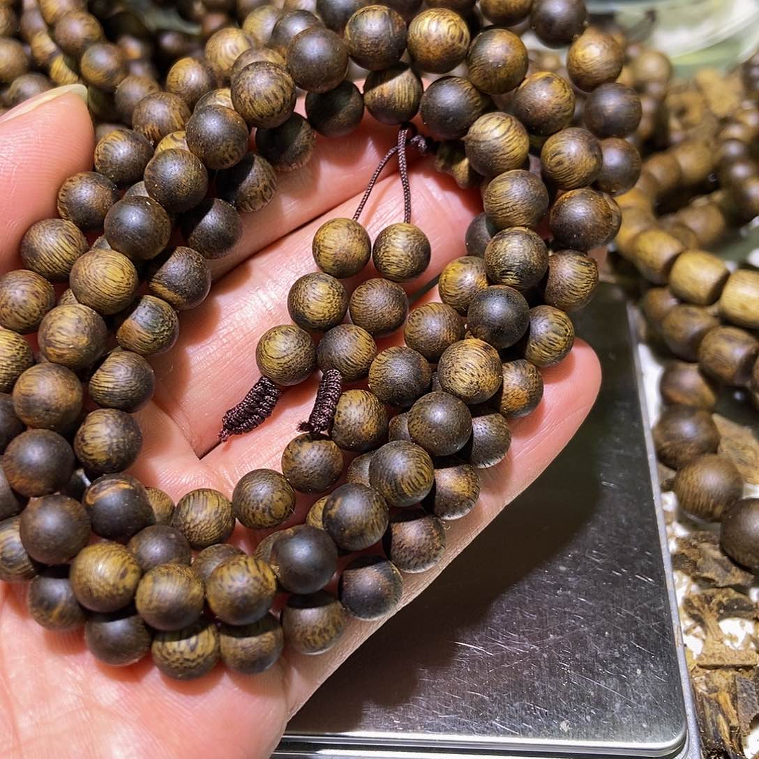 沉香手串赵*成奇楠沉香白棋08多圈