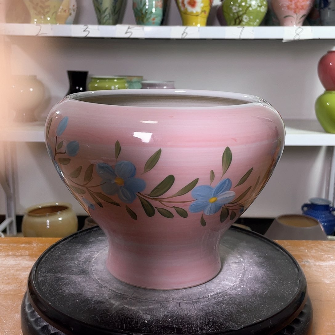 潼*。景德镇陶瓷花盆口19高19