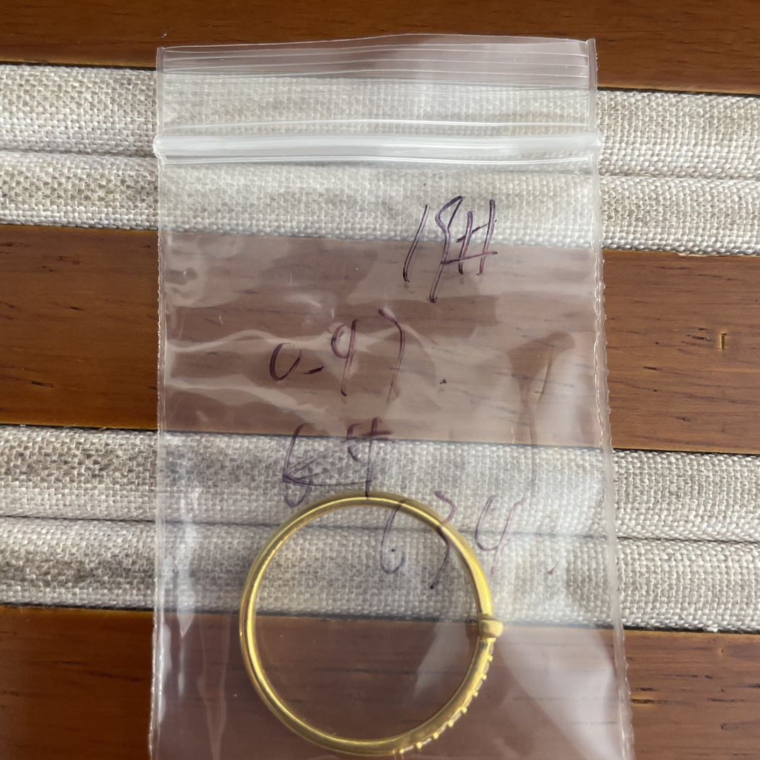 克重0.47 19号 T字6D戒指 足金999