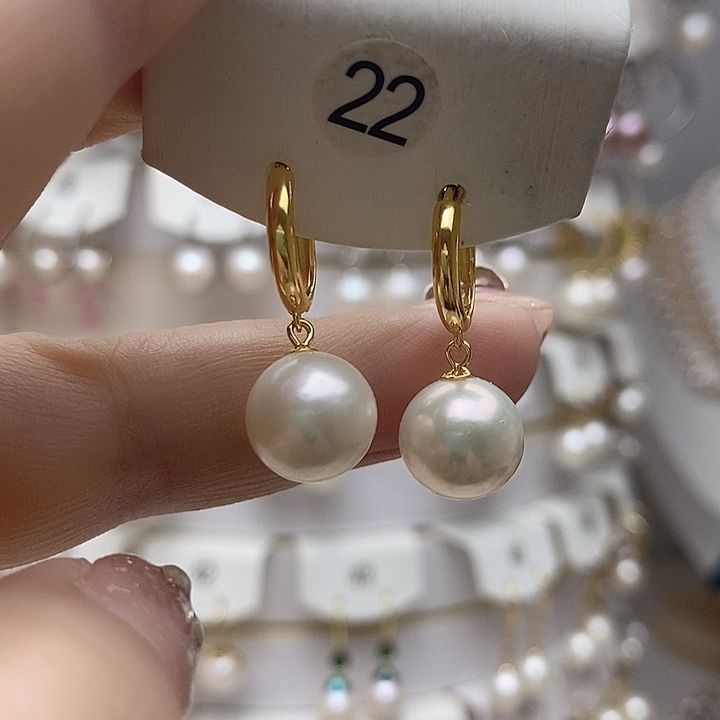 淡水珍珠耳饰银S925镶嵌