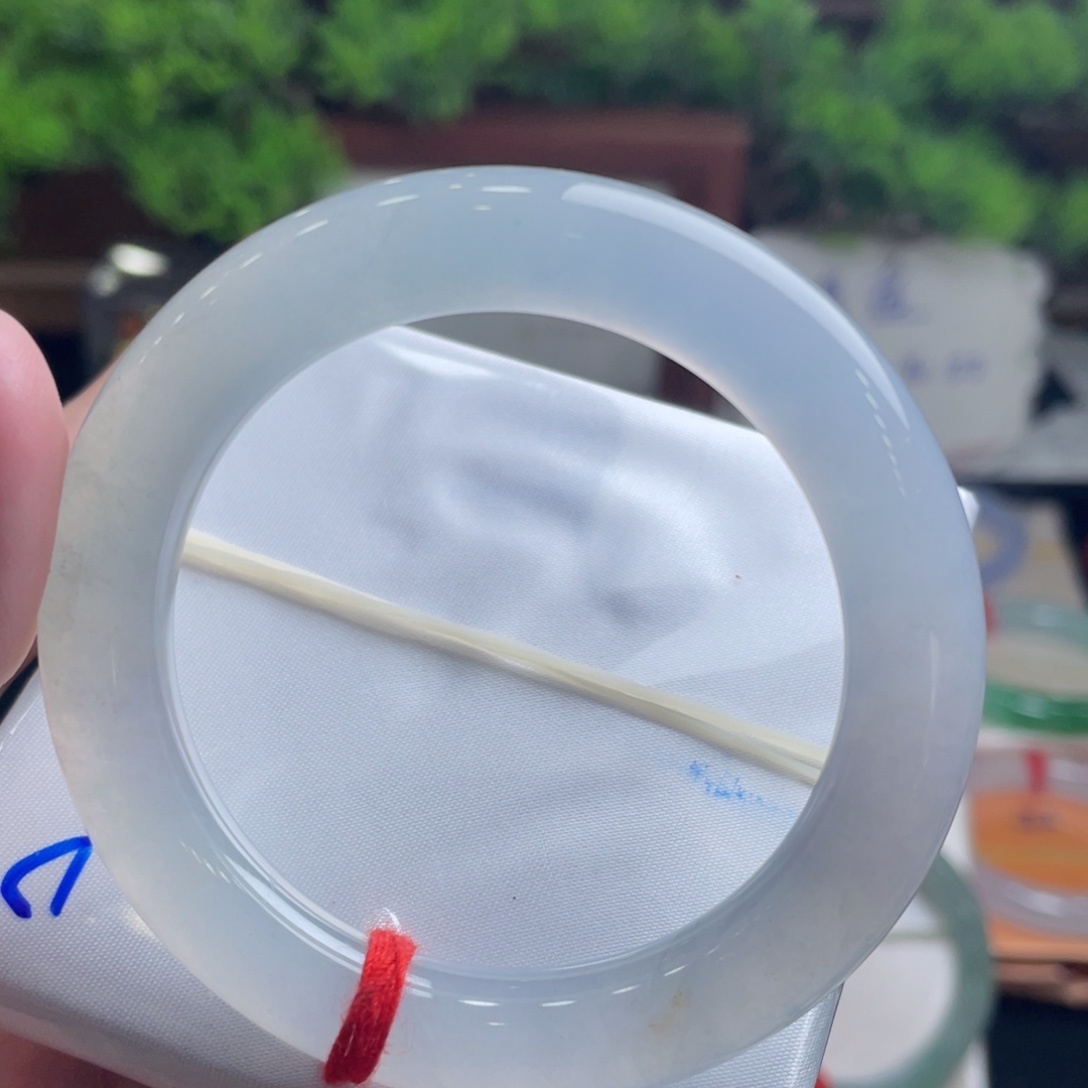 翡翠未镶嵌手镯50.3小胖墩 冰纯 