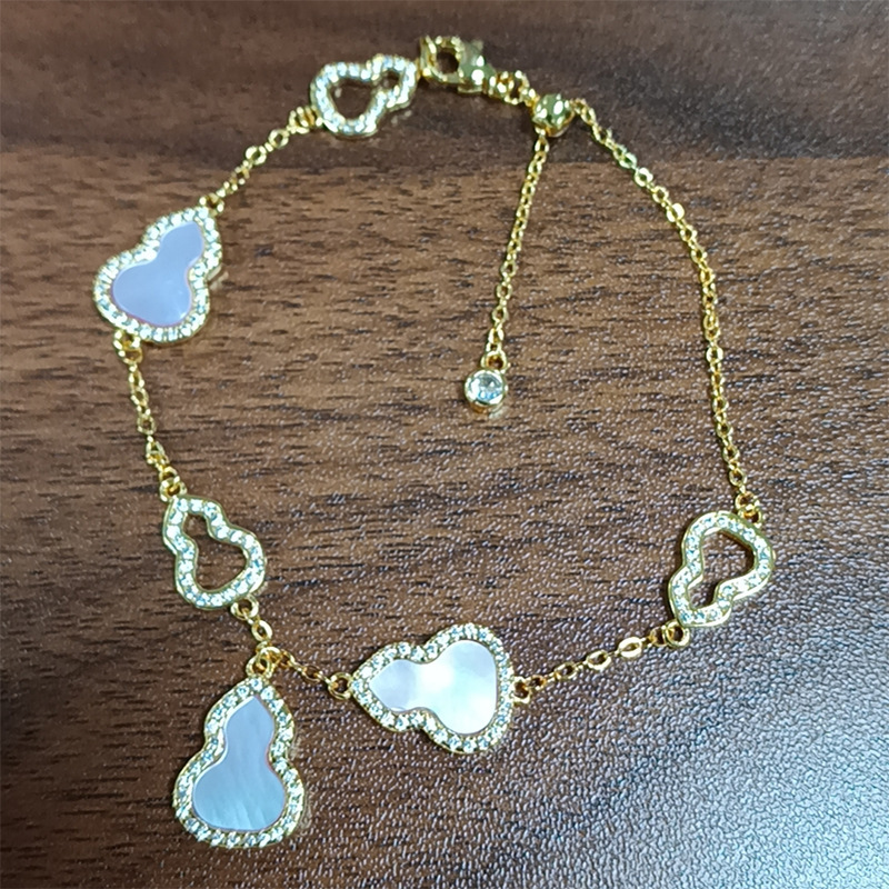 铜合金贝壳手链 白月光【福禄幸运】S004瑞丽风手链百搭饰品轻奢