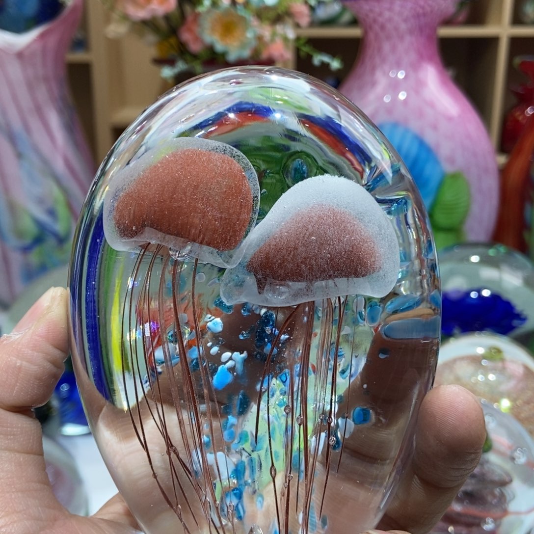 琉璃手工艺品精品双头夜光水母