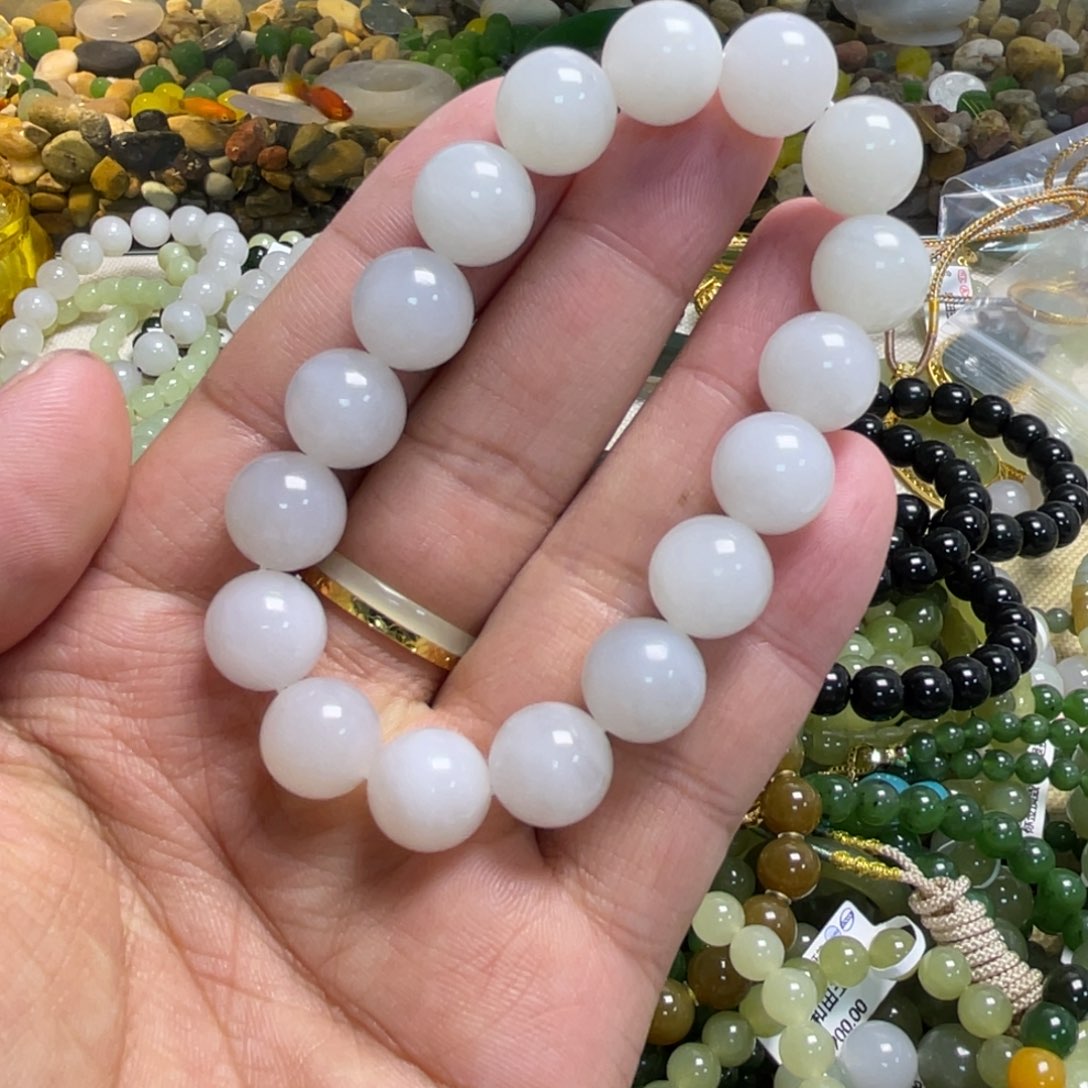 和田玉未镶嵌手链073