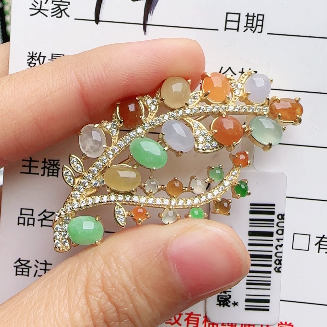 银S925镶嵌手链翡翠冫**夭