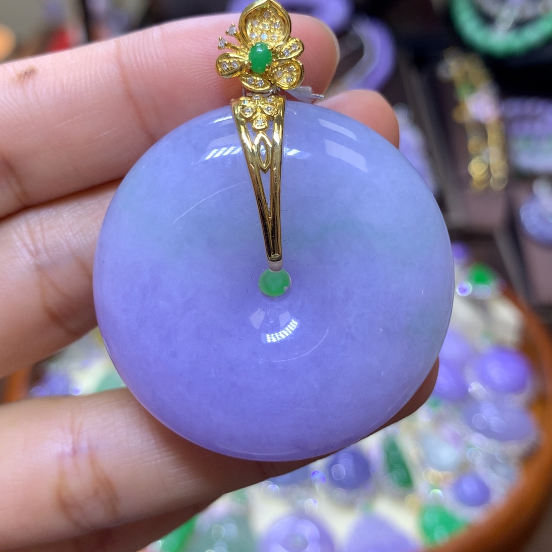 【闪购商品】翡翠颈饰18K金镶嵌翡翠