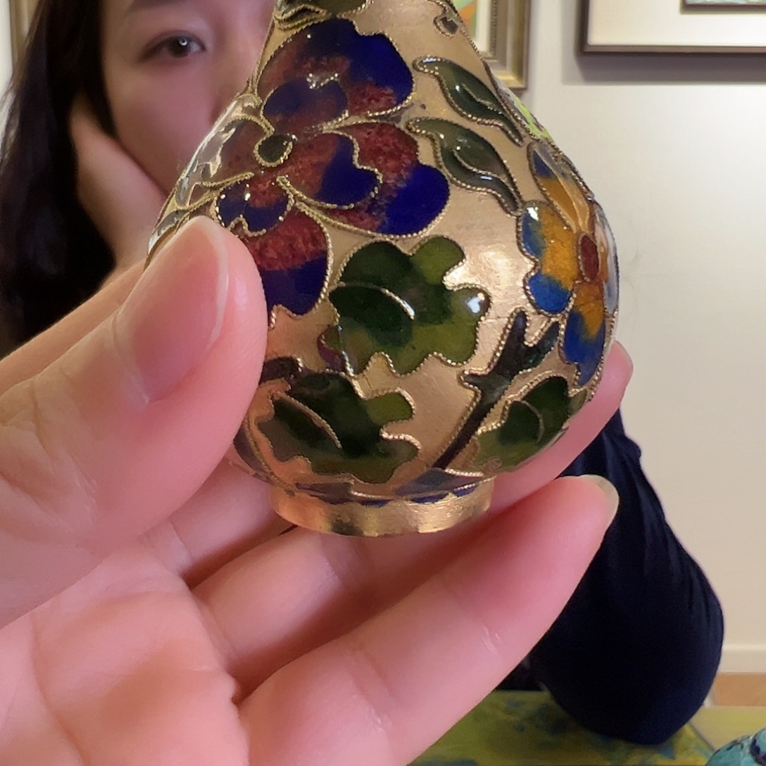 书法景泰蓝玉壶瓶