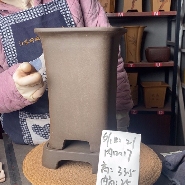 紫砂灰爆微瑕紫砂花盆一物一拍