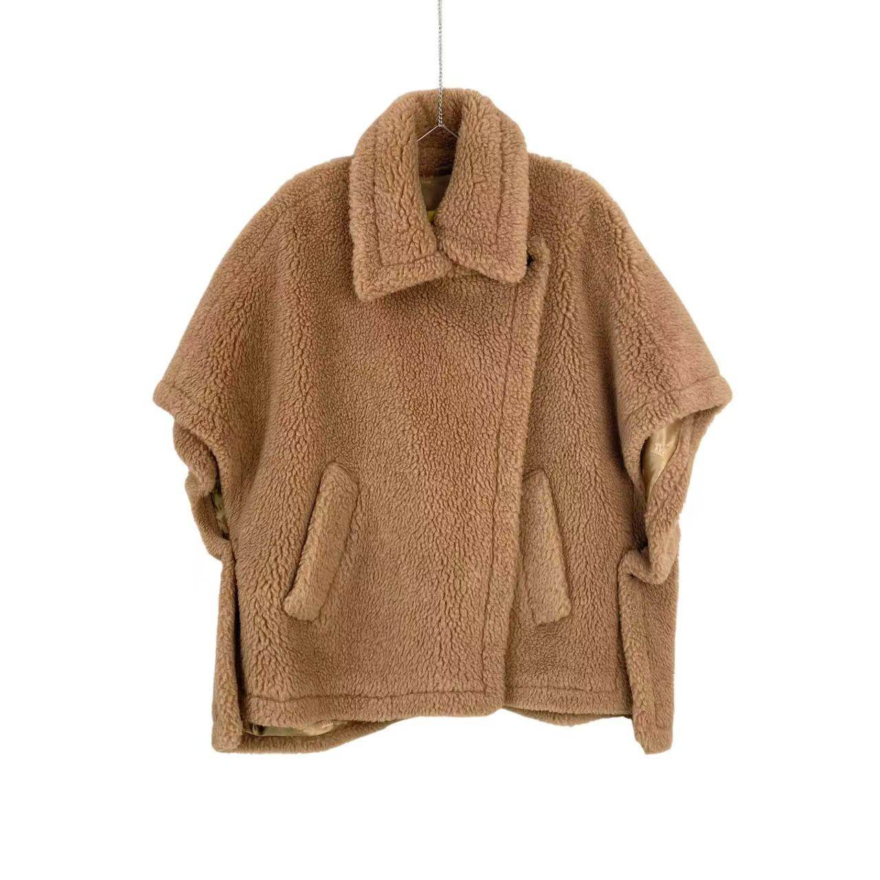 95新 MaxMara rc008 骆驼绒 泰迪熊斗篷大衣 均码 