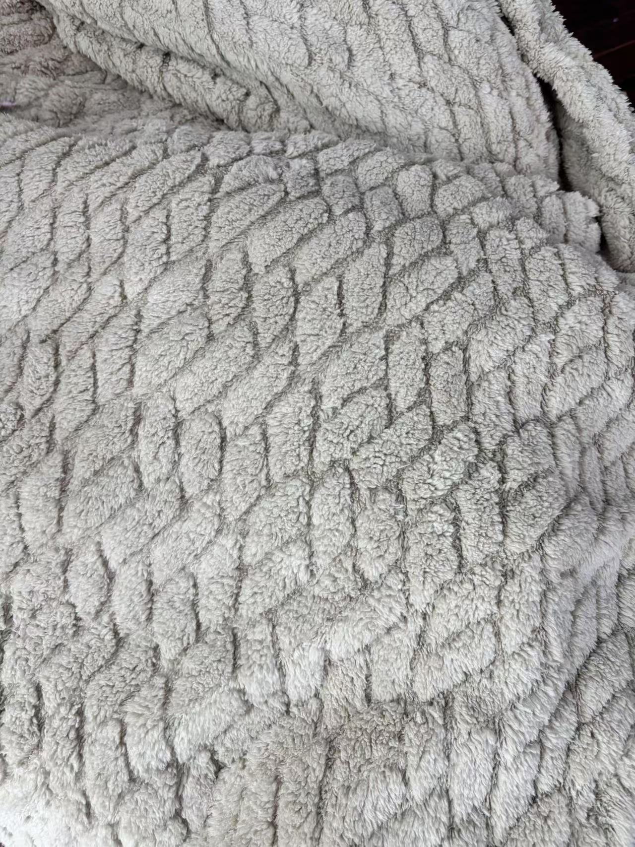 【福利卡其鱼纹】提花毛毯被180