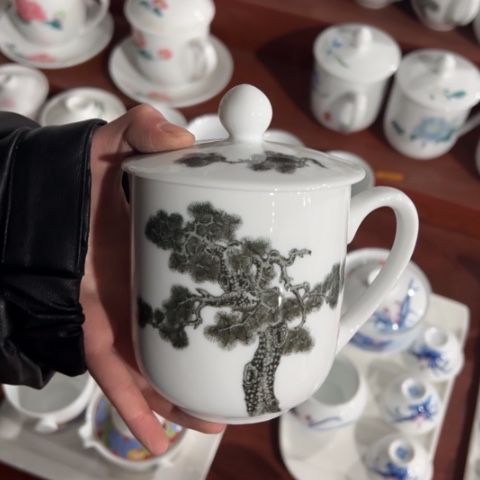 醴陵高温瓷釉下手绘420毫升