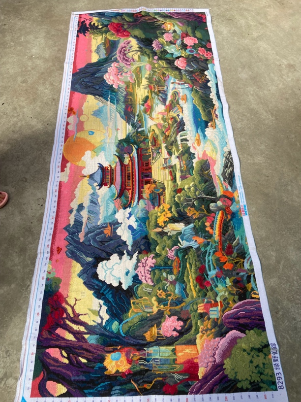 纯手工十字绣成品绿野仙踪2.3米满绣客厅挂画