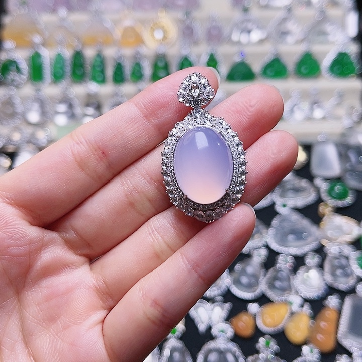 玛瑙/玉髓颈饰银S925镶嵌