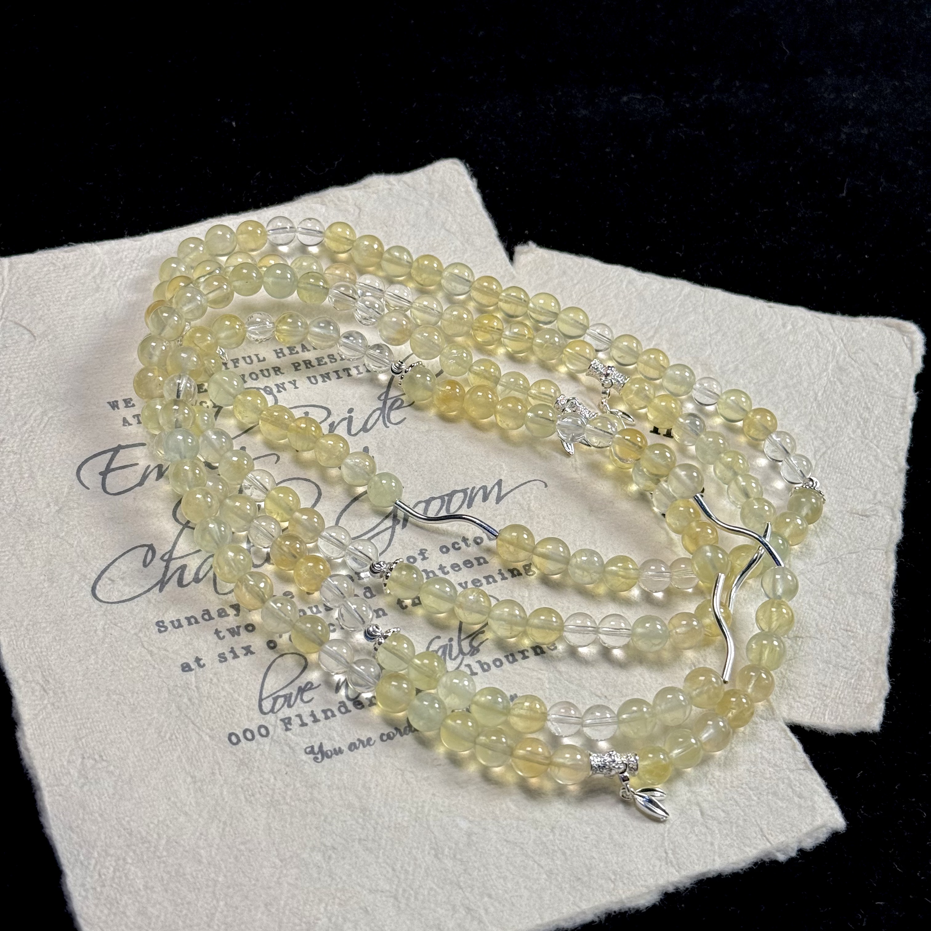 Y293（葡萄藤）葡萄石水晶设计款手串7-8mm多样性发一