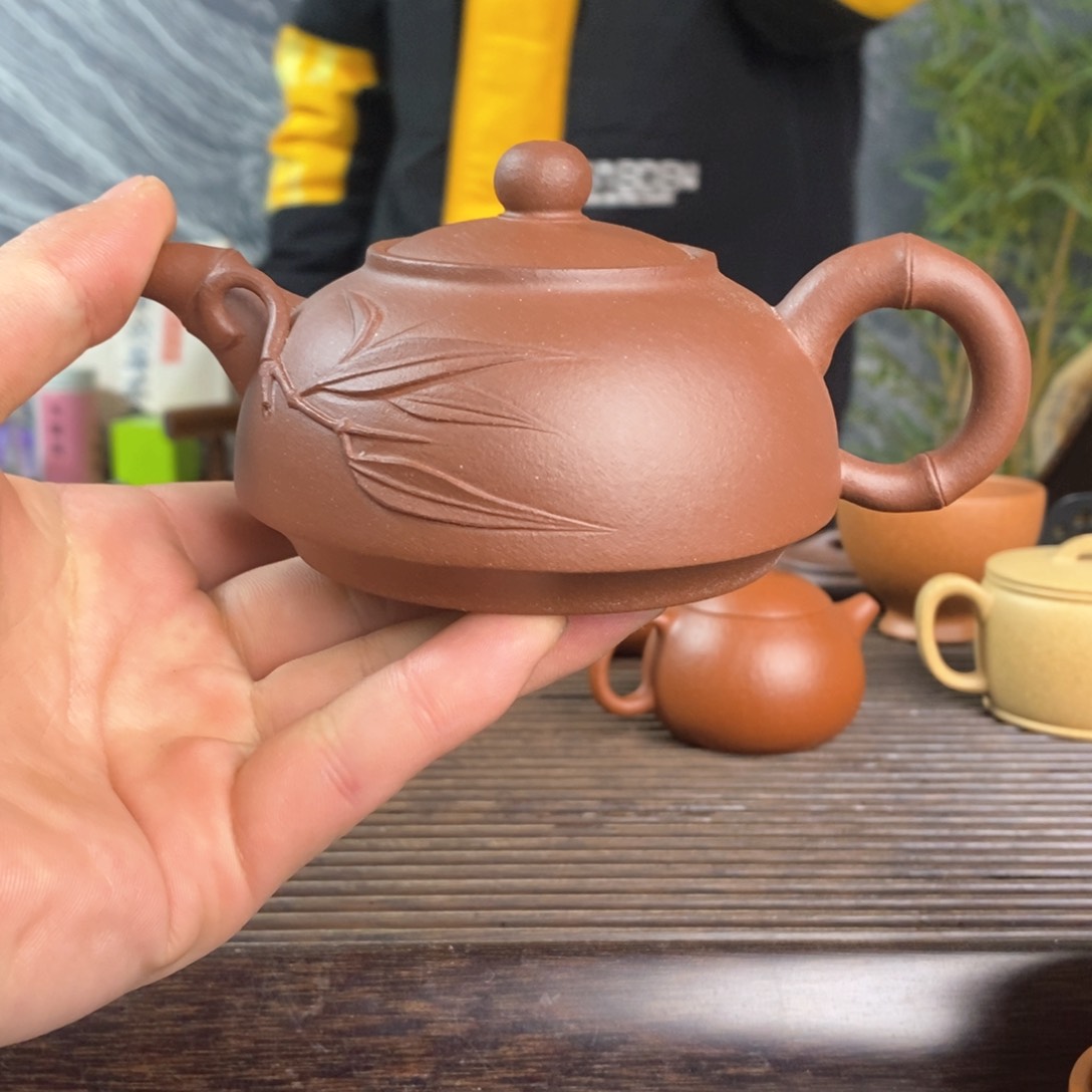 紫砂茶壶紫泥半月