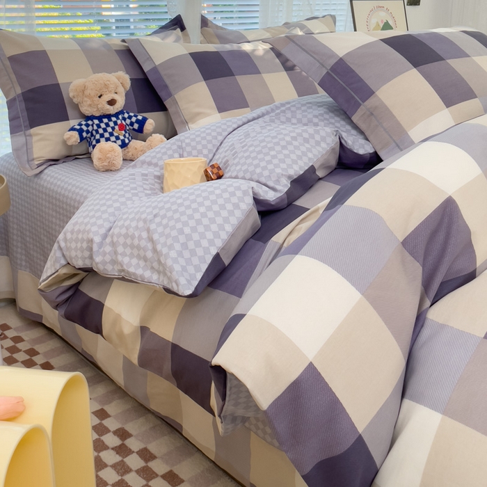 全棉三件套 100%纯棉60支斜纹棉 亲肤透气全棉学生宿舍单人三件套