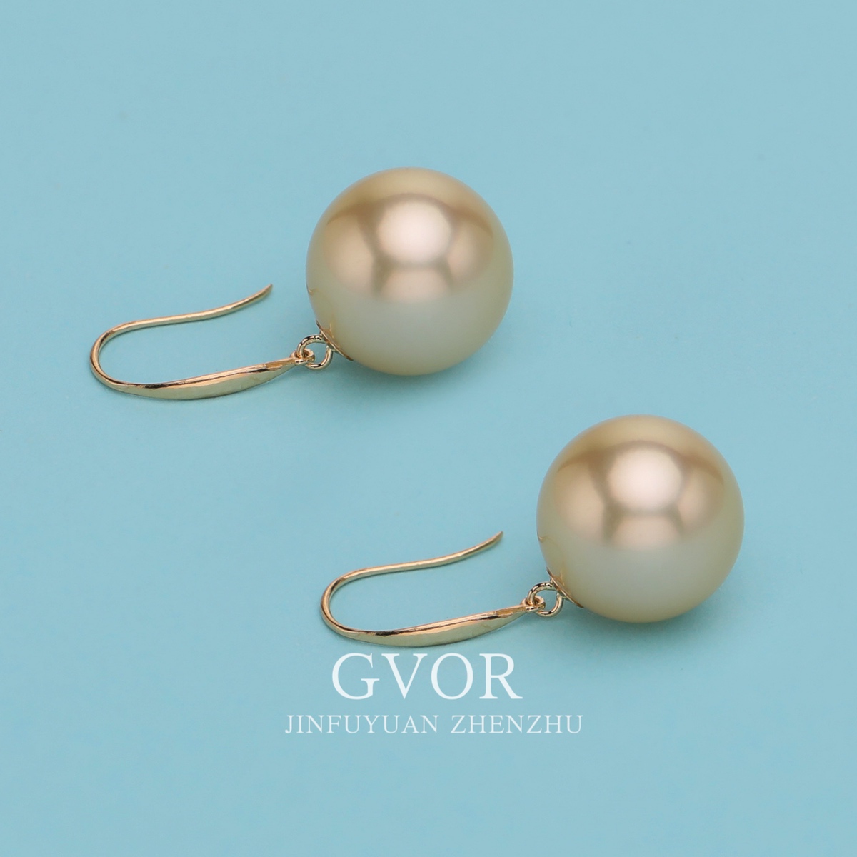 【源头】芈伽勒18k金天然色6A+海水珍珠耳钩 C523 12-13m