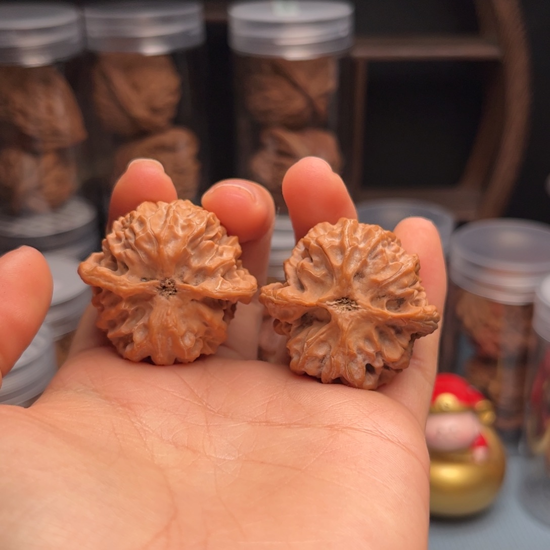 文玩核桃把件苹果园35 橙皮十字底