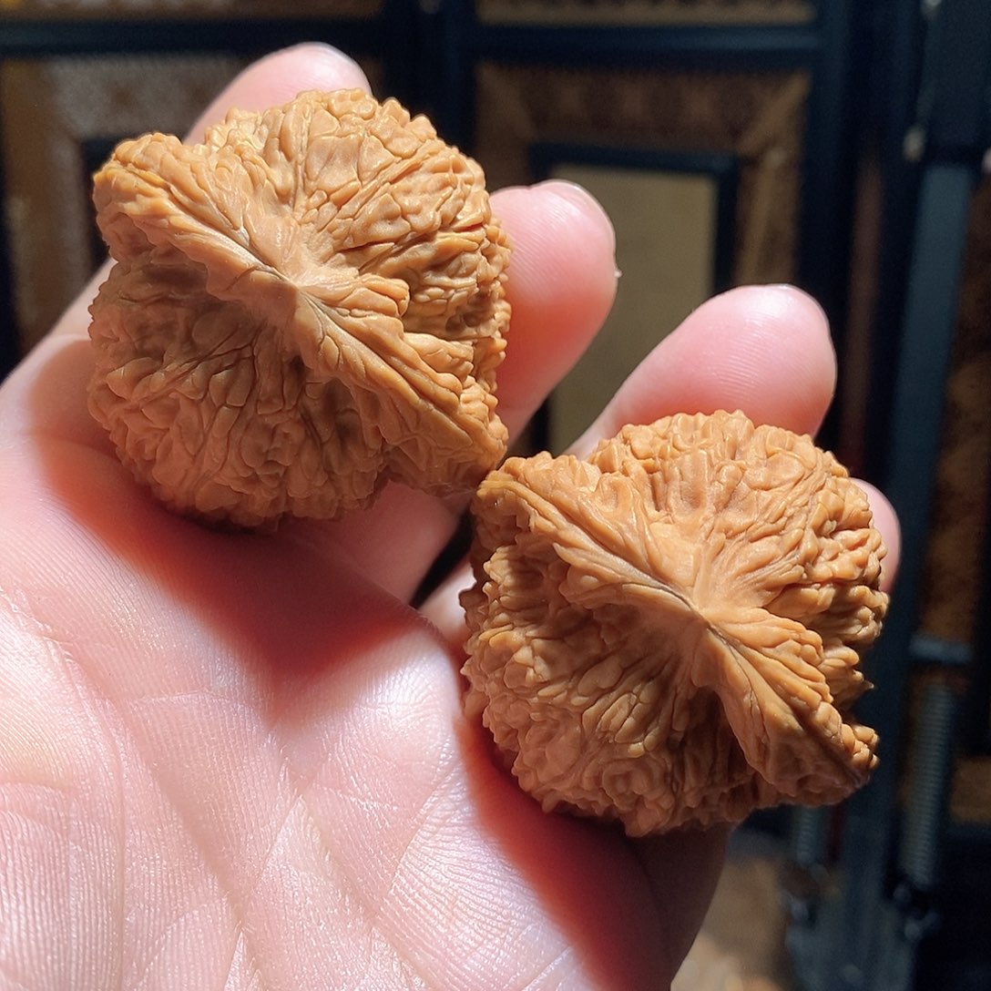 文玩核桃把件45南疆石全品