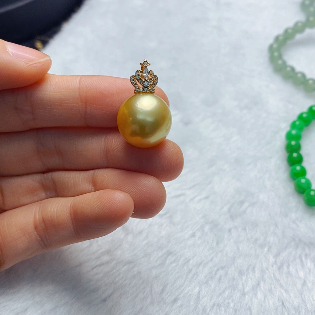 愿***往颈饰银S925镶嵌海水珍珠S925圆金珠