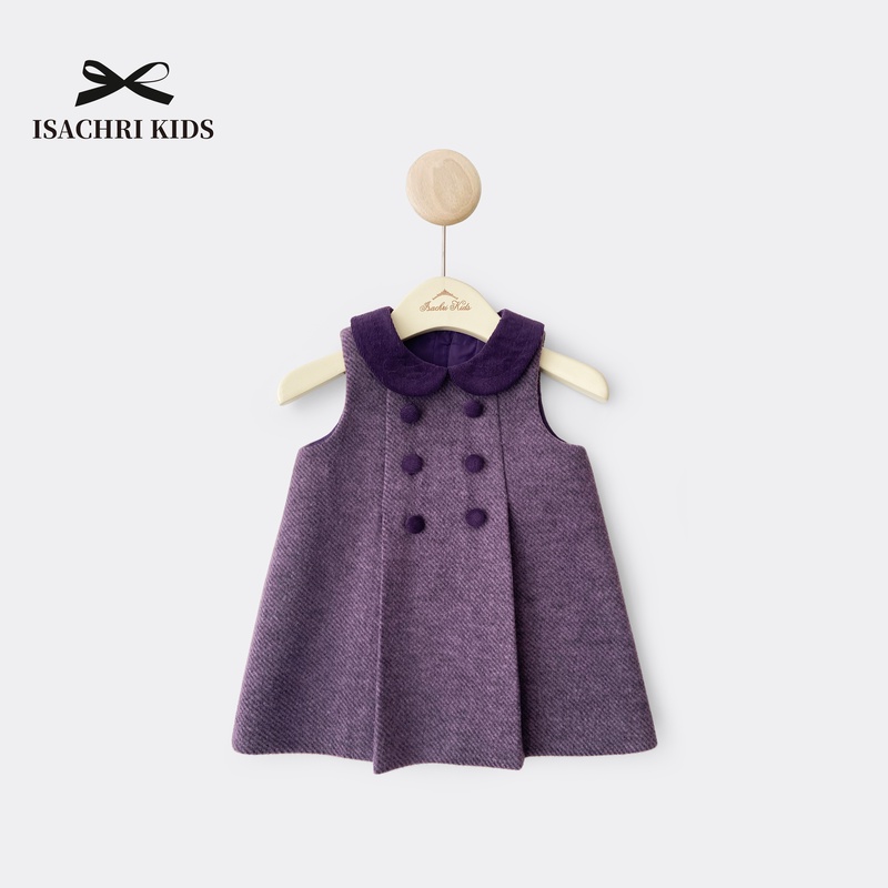 晶晶家【现发】霍格沃兹高定童装女童羊毛呢背心裙秋冬连衣裙 IS223