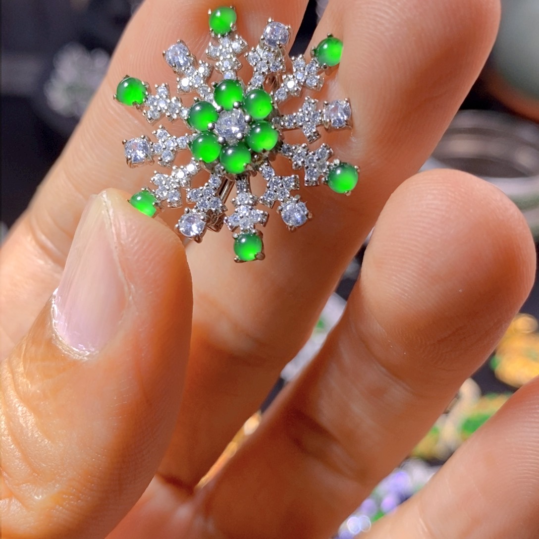 翡翠银S925镶嵌颈饰【*】天然翡翠