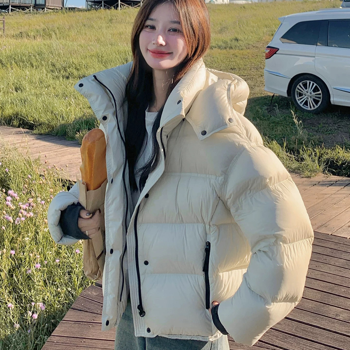 7739060 韩系云朵泡芙连帽宽松保暖外套SP