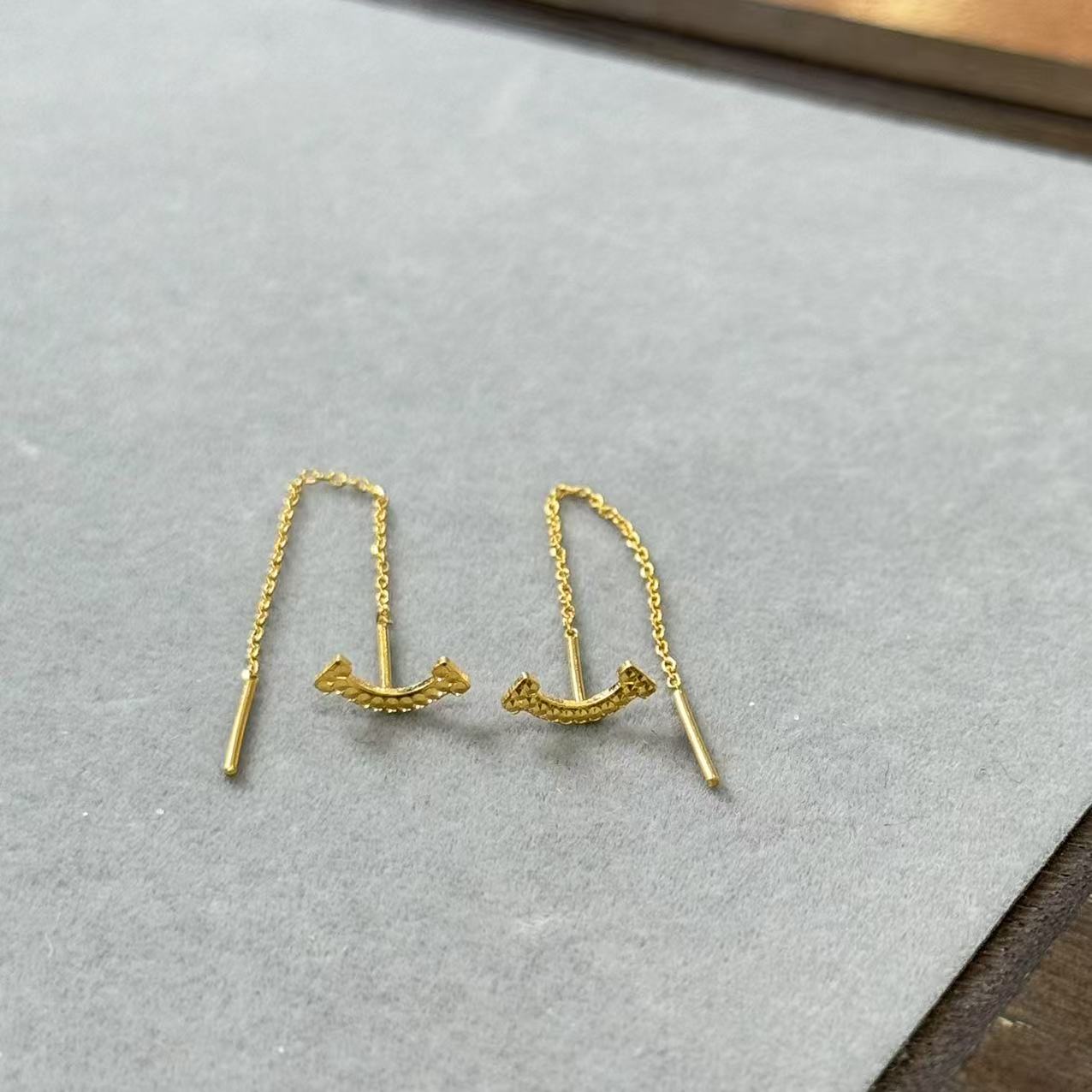 E【微笑耳线】-足金999精工5耳饰