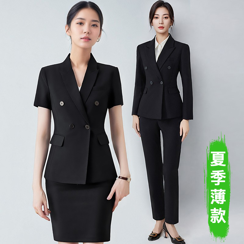 西装外套女夏天薄款职业西装套装收腰气质正装通勤酒店前台工作服