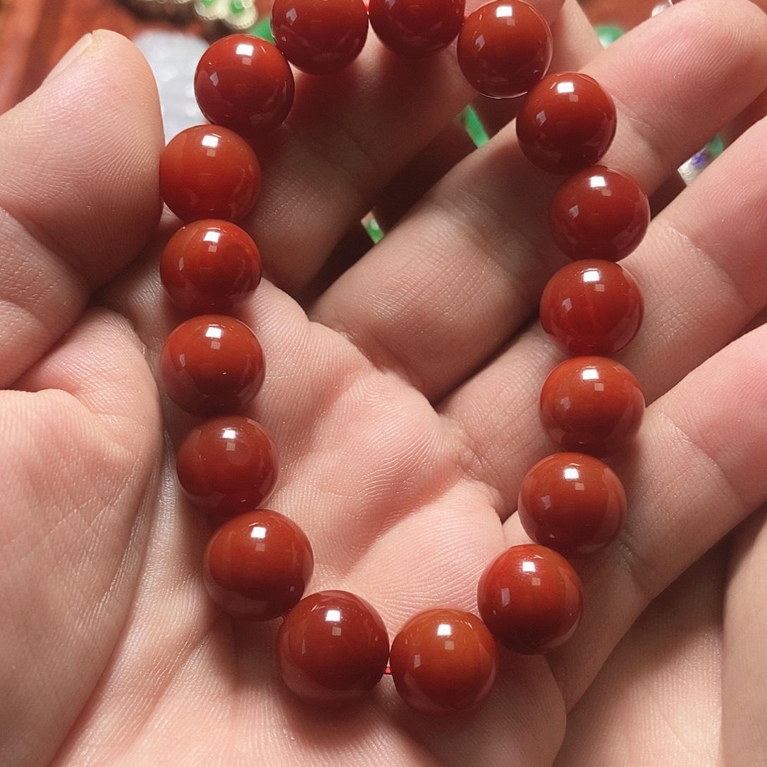 远***秋南红玛瑙合金颈饰南红手串