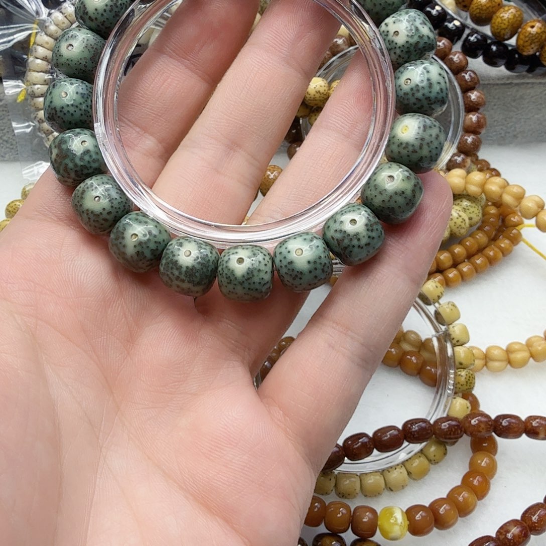 手串星月菩提9高端绿星月菩提单圈12×11