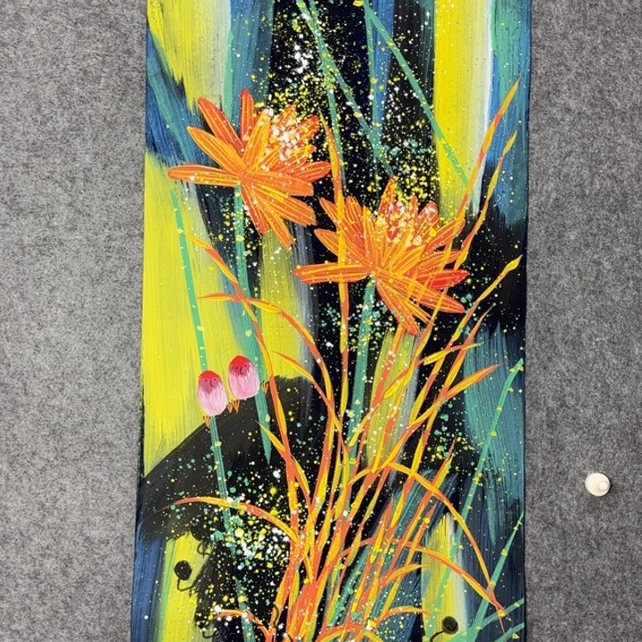 国画手绘国风荷花图