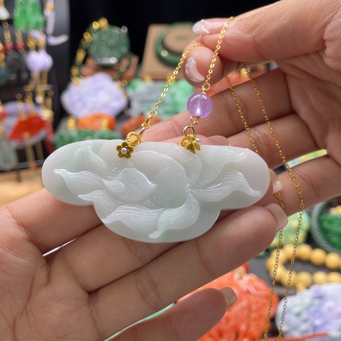 翡翠颈饰未镶嵌代编织