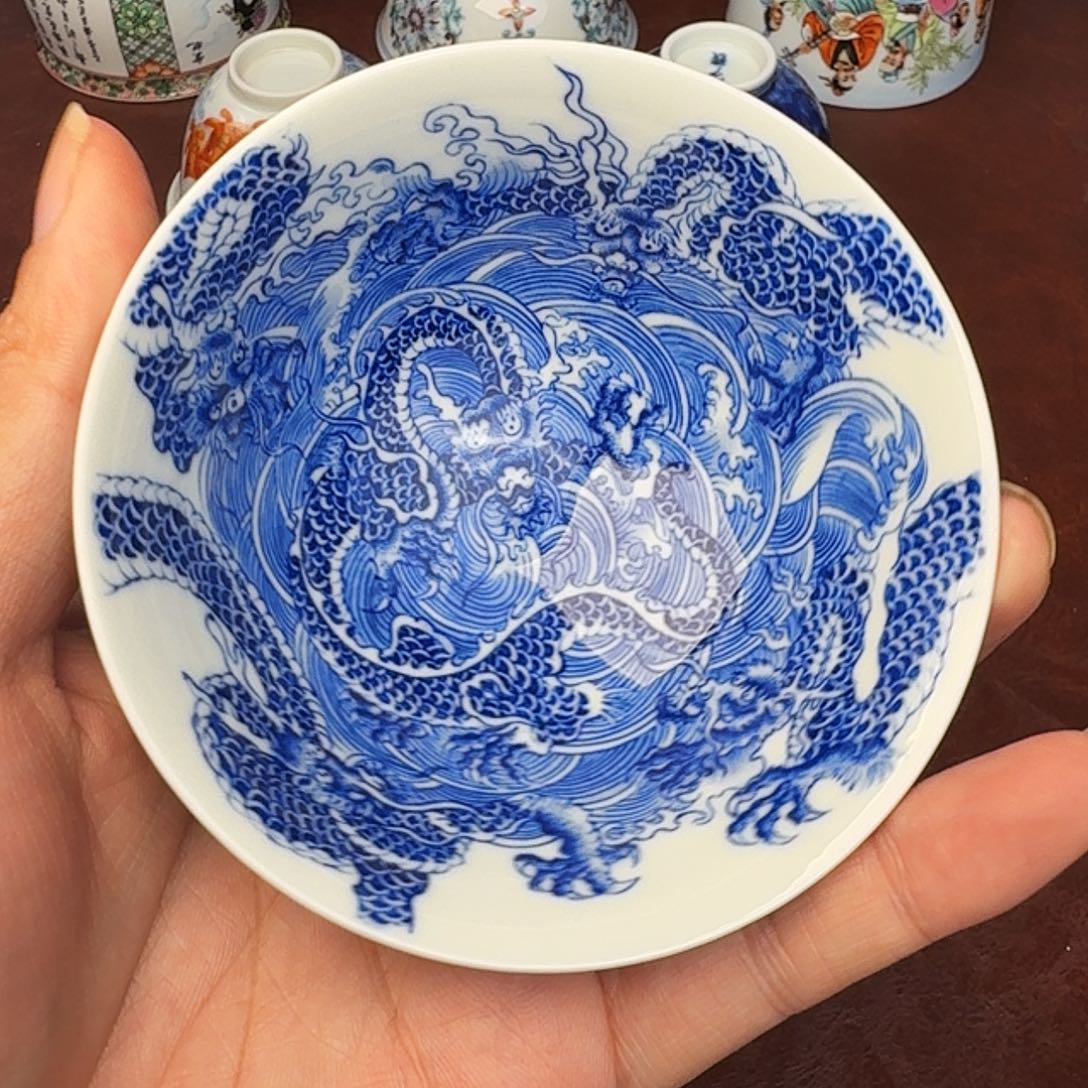 天***罡陶现代景德镇全手绘陶瓷