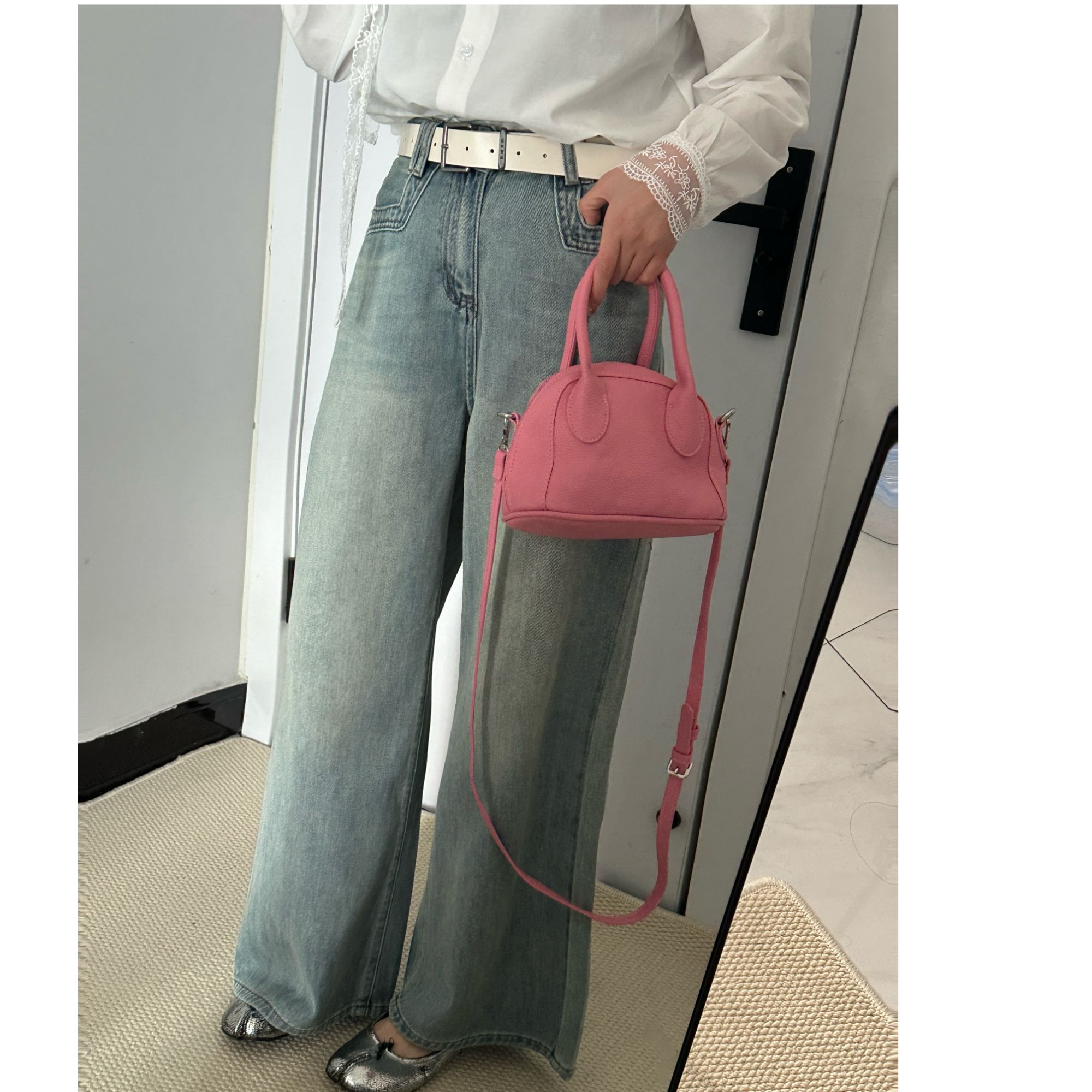 叁秋又见/2025韩系通勤时尚百搭休闲牛仔运动裤显瘦