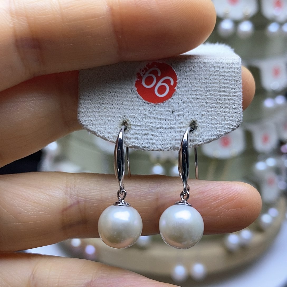 淡水珍珠耳饰银S925镶嵌