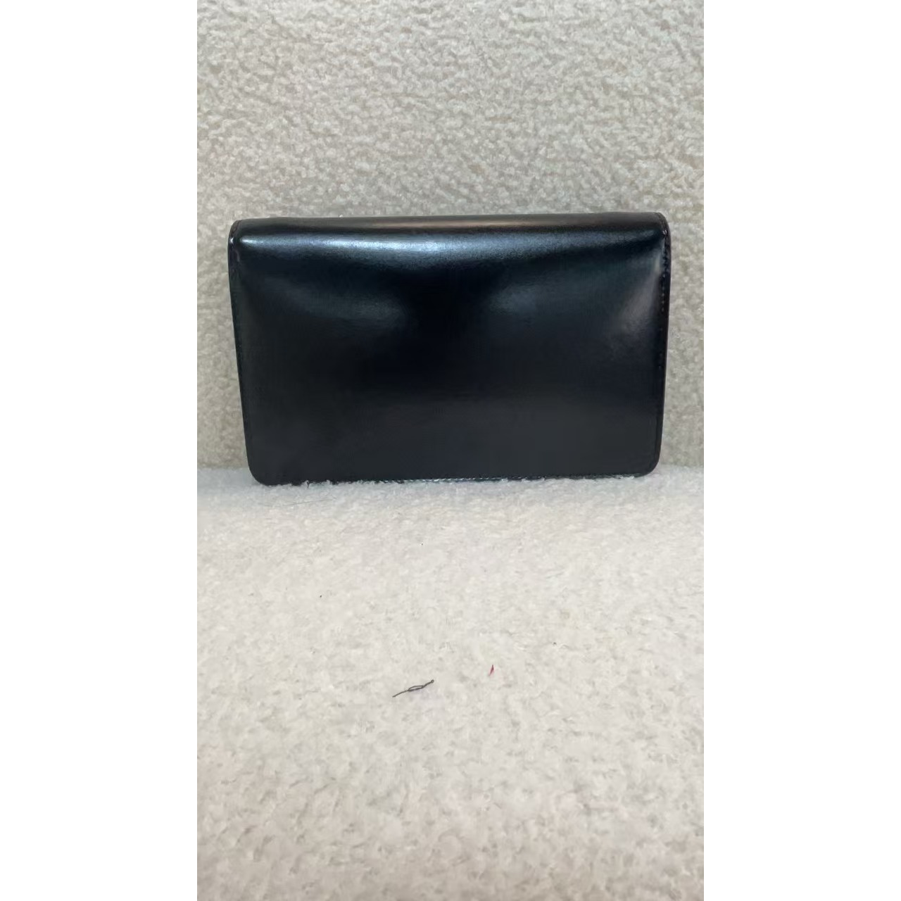 Laugh Queen手工打造真皮女士包时尚新款黑色23cm黑金翻盖眼