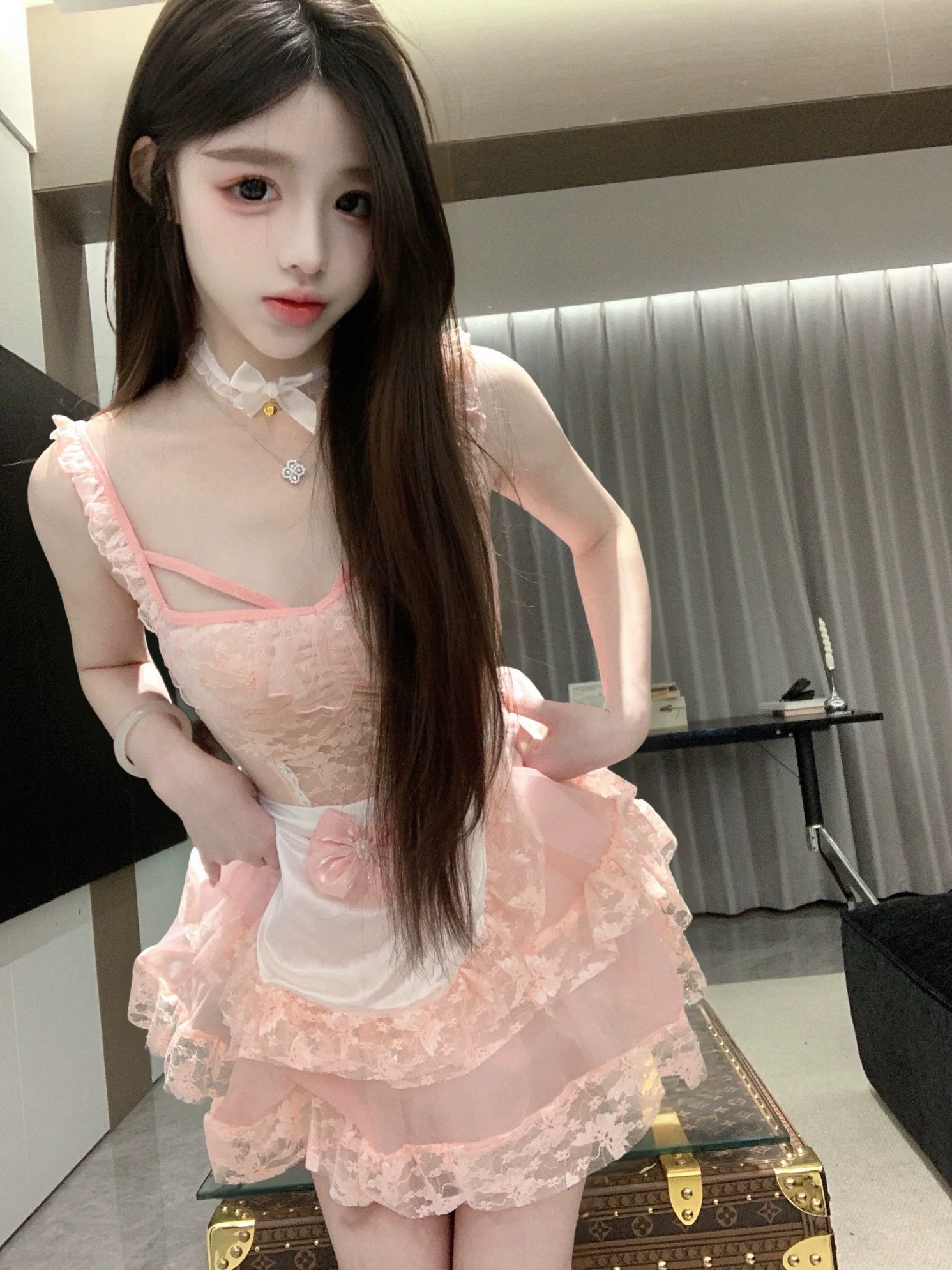 甜蜜野趣 no退no换】法式甜美可爱少女蕾丝睡衣qqny