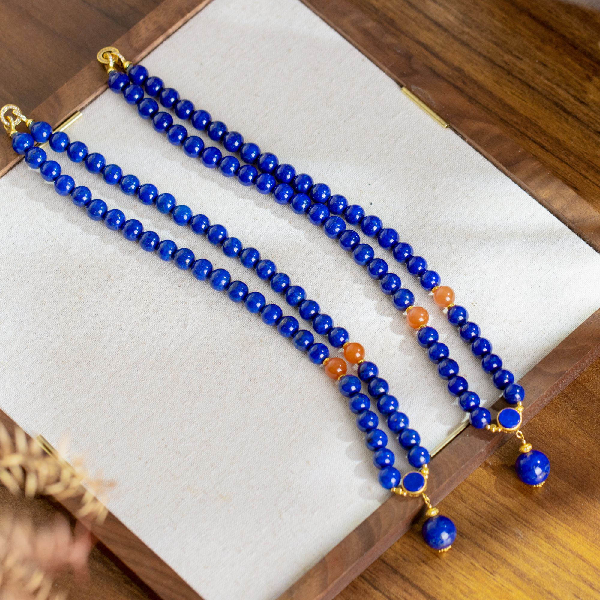 青金石圆珠毛衣链8mm+(多样性发货，发其一）