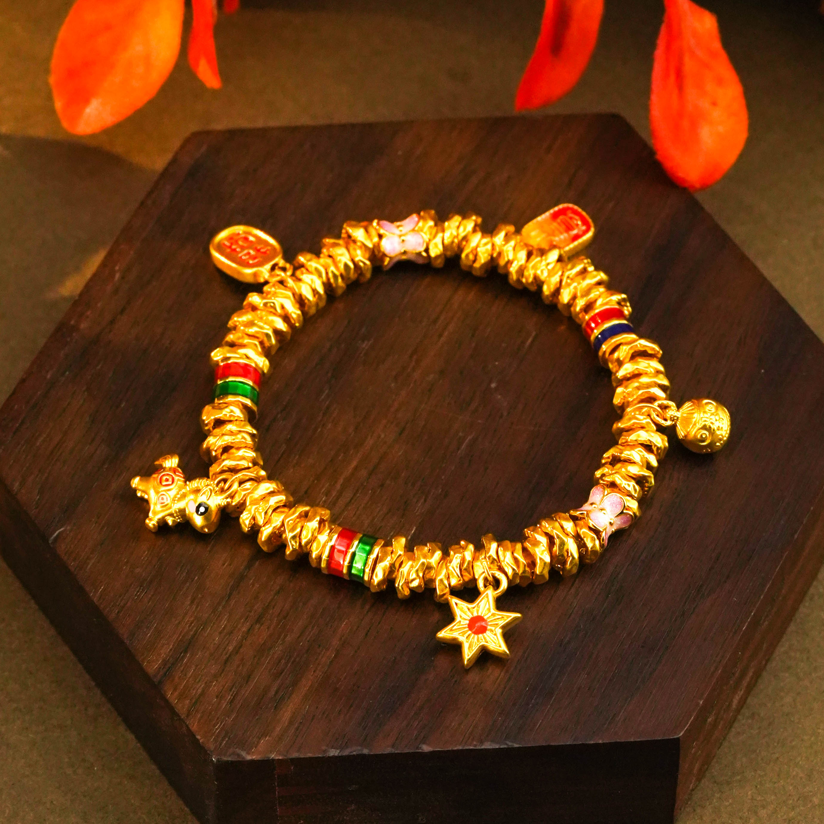 【瑶瑶专享】足金999投资金硬金盘缠（多退少补）赠蛇骨链HJS1739