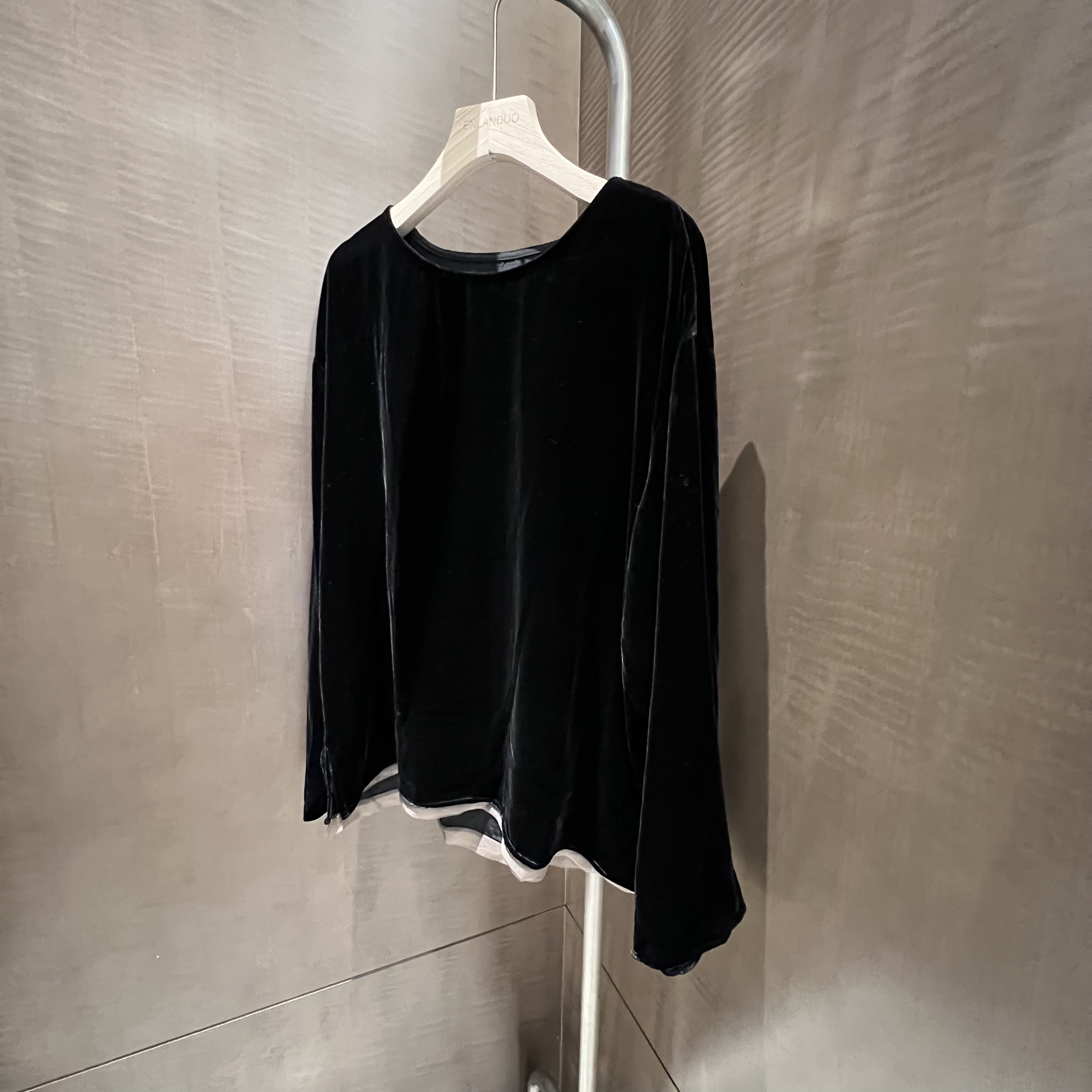 秋冬新款高定真丝丝绒宽松显瘦套头衬衫百搭长袖上衣