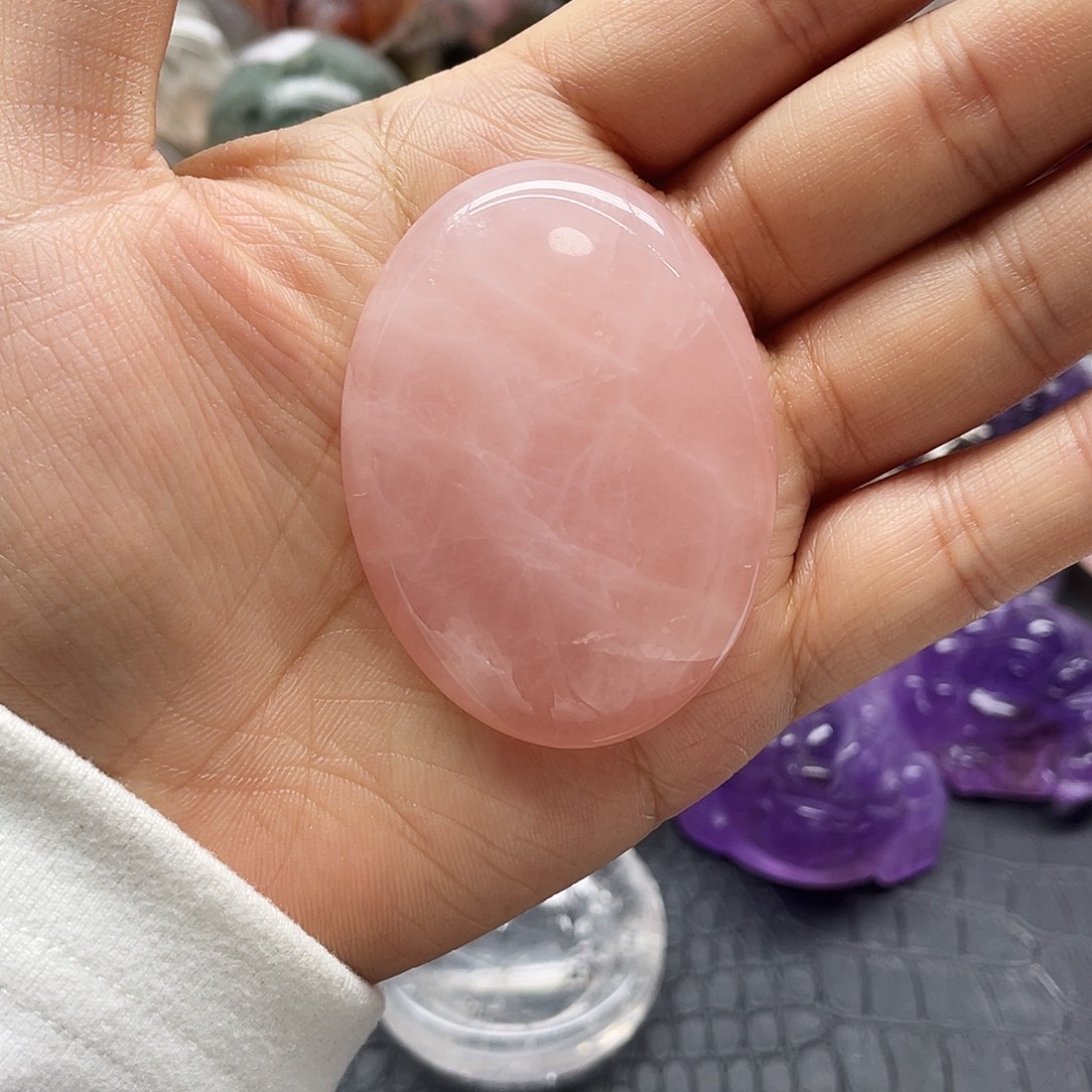 未镶嵌水晶珠宝半成品83粉晶肥皂