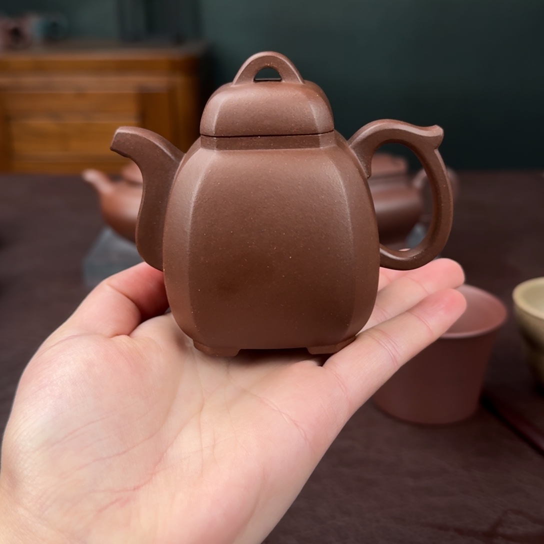 紫砂茶壶自*行福临八方 紫泥