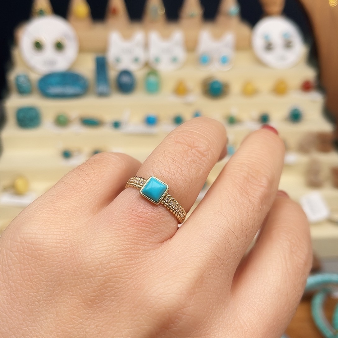 绿松石戒指合金女戒