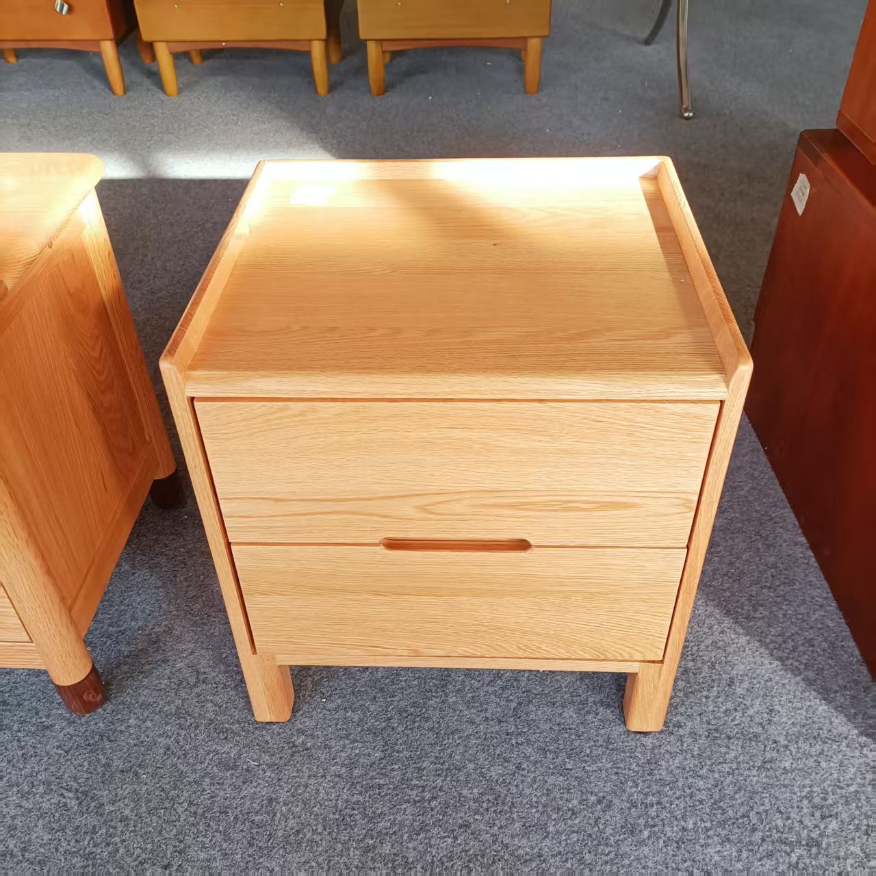 400*350*435MM微瑕红橡木床头柜家用简约双层置物储物柜