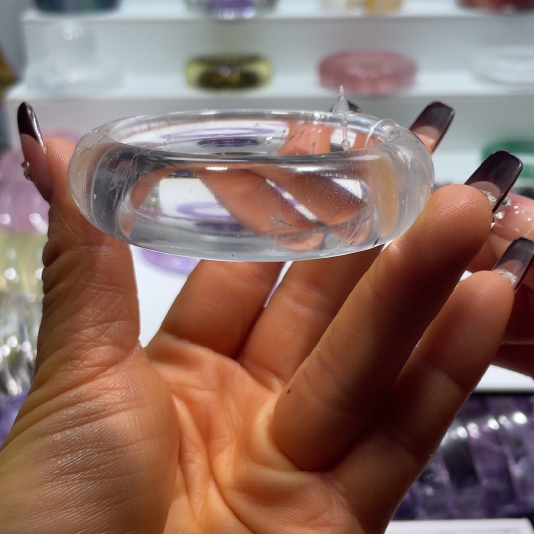 水晶手镯54.9圈口36号未镶嵌