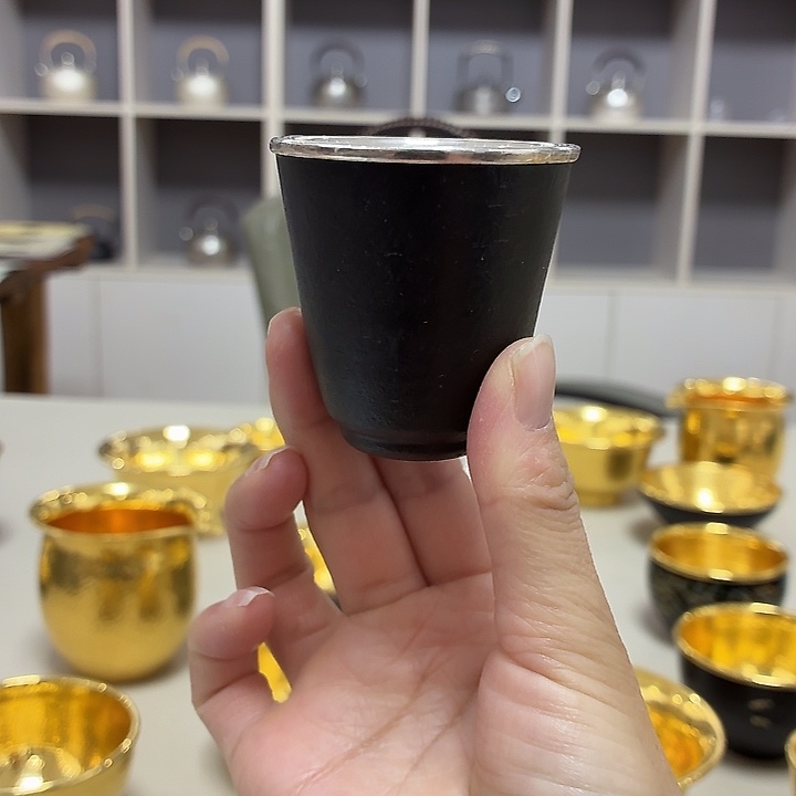 24号李小鹤铁包银足银15克闻香杯50毫升