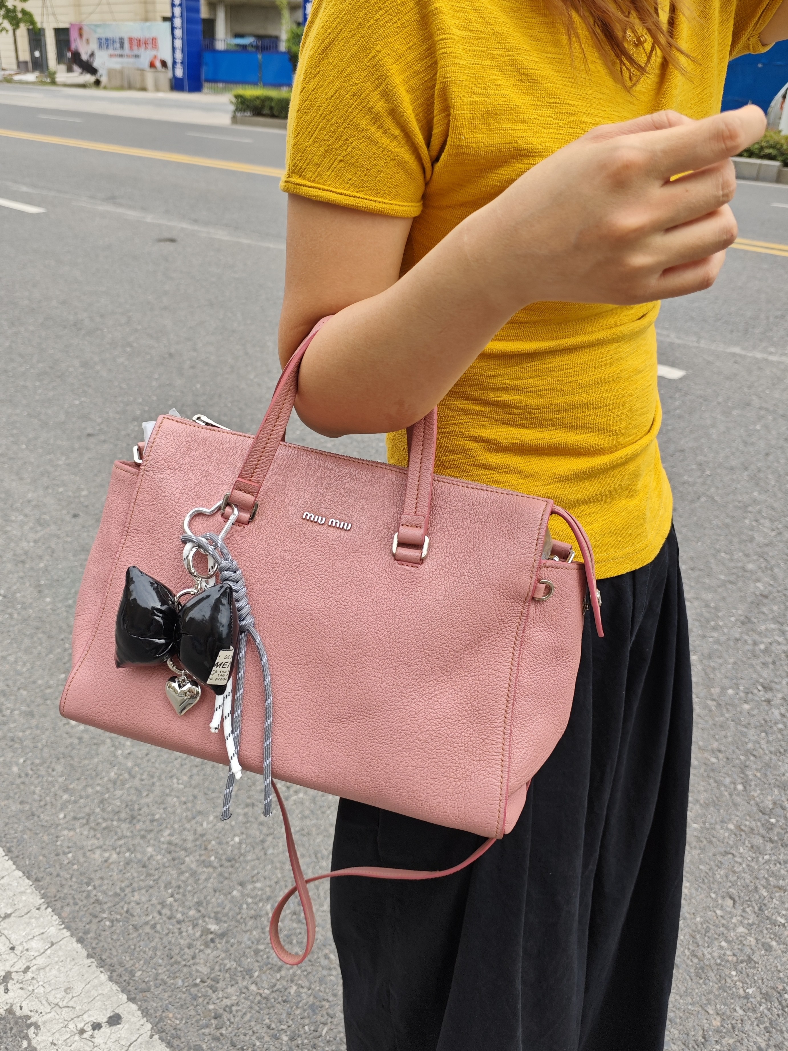 95新 MIU MIU/缪缪 缪缪粉色手提包包
